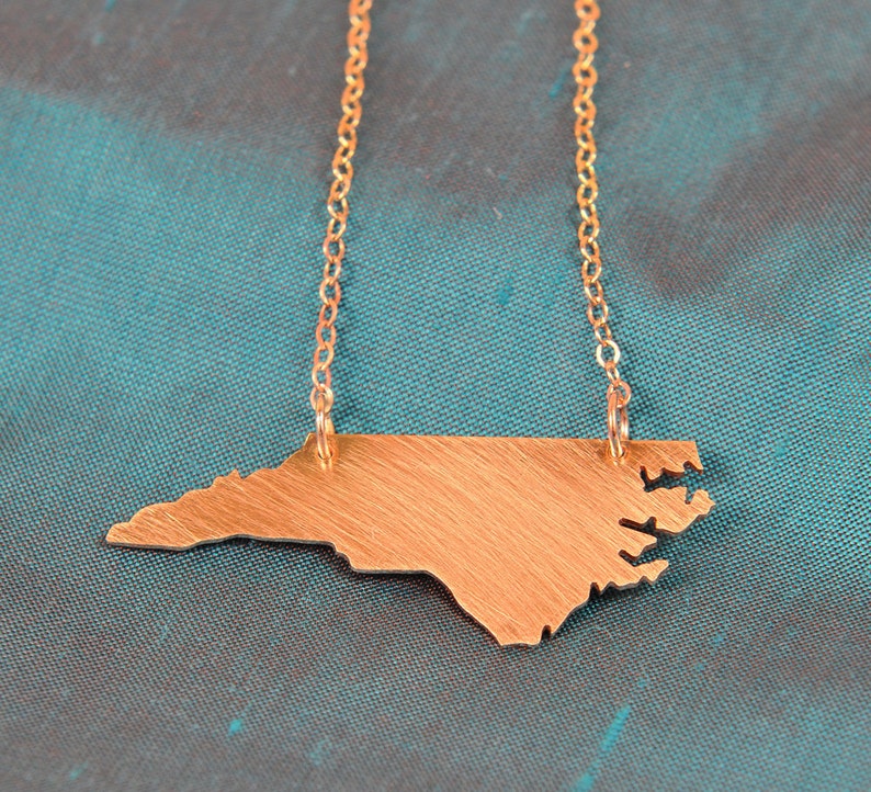 Petite Goldfilled North Carolina Necklacesolid Etsy