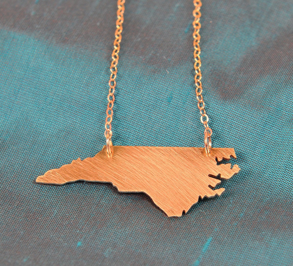 Petite Gold-filled North Carolina Necklacesolid - Etsy