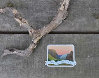 So Delighted (Free Solo) Yosemite Valley 3.5 x 3 inch vinyl sticker for indoor/outdoor