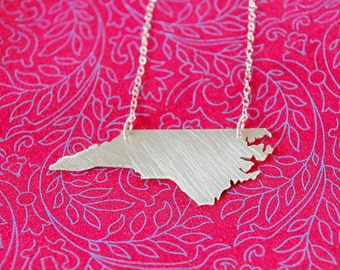 NEW solid nc necklace in brushed silver