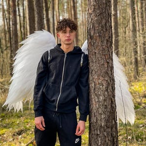 White angel cupid wings, angel fluffy white wings, wings for photoshoot, bird wings, cosplay wings, wings for perfomances, dance wings