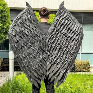 Cosplay white and black wings costume, Huzbin hotel cosplay wings, wings for masquerade, cosplay costume, accessory for cosplay photoshoot