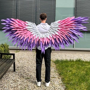 Extra large multicolored angel wings, cosplay wings costume, wings for perfomances, butterfly wings, wings for photoshoots, wings for party