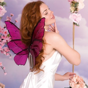 Pink magic wings, fairy wings, butterfly wings, cosplay costume, forest fairy wings, wings for performances, costume for cosplay photoshoot