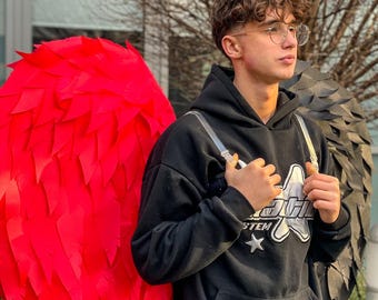 Black and Red Cosplay Wings, Dark Angel, Demon Wings