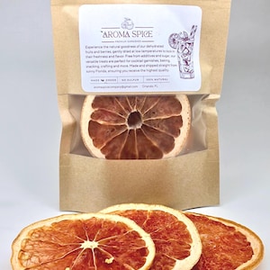 Gourmet Dried Grapefruit Slices | Garnishes for Craft Cocktails | Dehydrated Fruit Snacks | Healthy Snack| Dried Fruits | Dried Citrus Deco