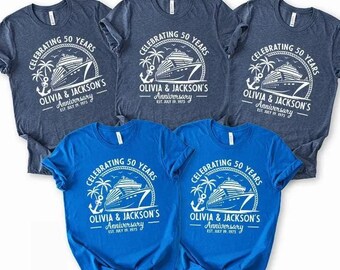 Custom Anniversary Cruise Shirts: Personalized Couple Matching Tees
