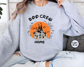 T-shirts d'Halloween pour toute la famille Boo Crew : T-shirts personnalisés assortis avec les noms 2026, Tenue de groupe Château, T-shirt Party Crew