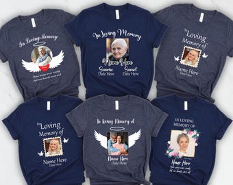 Personalized Memorial Photo Shirt: Custom Rest in Peace Remembrance Tee