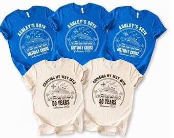 Custom Birthday Cruise Shirts,  Personalized Couple Matching Tees, Family Cruise T-Shirts