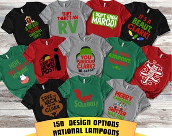 150 Quotes National Lampoon's Christmas Vacation T-Shirts, Funny Holiday Movie Quotes, Griswold Family Christmas Tees, Family Matching Shirt
