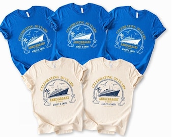 Custom Anniversary Cruise Shirts: Personalized Couple Matching Tees