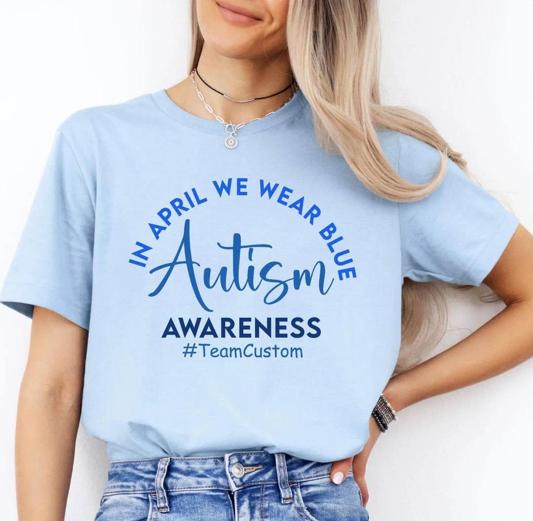 Autism Awareness Shirt, in April We Wear Blue Tee - Etsy