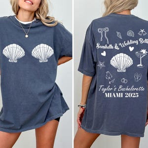 Seashells & Wedding Bells Bachelorette Shirt: Custom Comfort Colors Tee