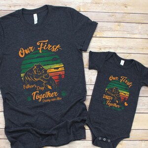 Custom First Fathers Day Baby Tee, First Fathers Day Tees, Custom Our First Father&#39;s Day, Our 1st Father&#39;s Day Together Shirts