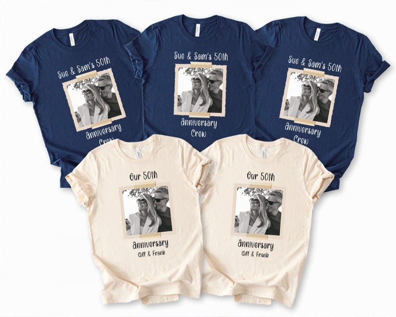 Custom Photo Anniversary T-Shirts: Personalized Couple Matching Tees image 4
