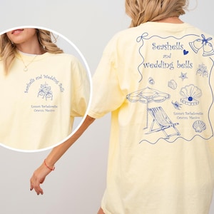 Beach Bachelorette Party Comfort Colors Shirt: Seashells & Wedding Bells