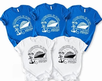 Custom Anniversary Cruise Shirts: Personalized Couple Matching Tees