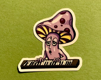 Mushroom Lady Singer & Keyboard Player Vinyl Sticker