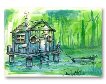 Swamp Shack Art Print