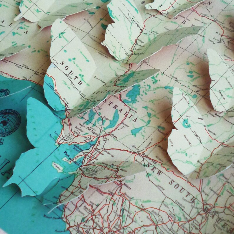 Bespoke Butterfly Map - Etsy