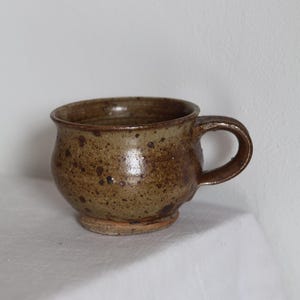 Large Handmade Stoneware Mug, Rustic Style, French Pottery, Sabby Chic, Natural and Raw, Antique Stoneware, Vintage Gift