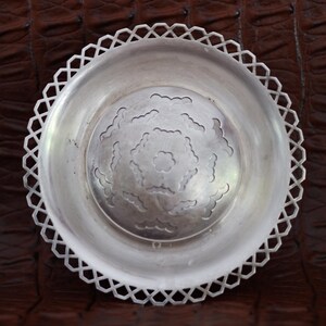 Vintage French Silver Metal Butter Dish, Fancy Butter Dish, Openwork Patterns, Timeless 50s Elegance, Antique Gift