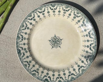 Antique Earthenware Dish, Terre de Fer, St Amand, Florentine Pattern, Antique Tableware, Vintage French Tableware, 20th Century Tableware, Gift