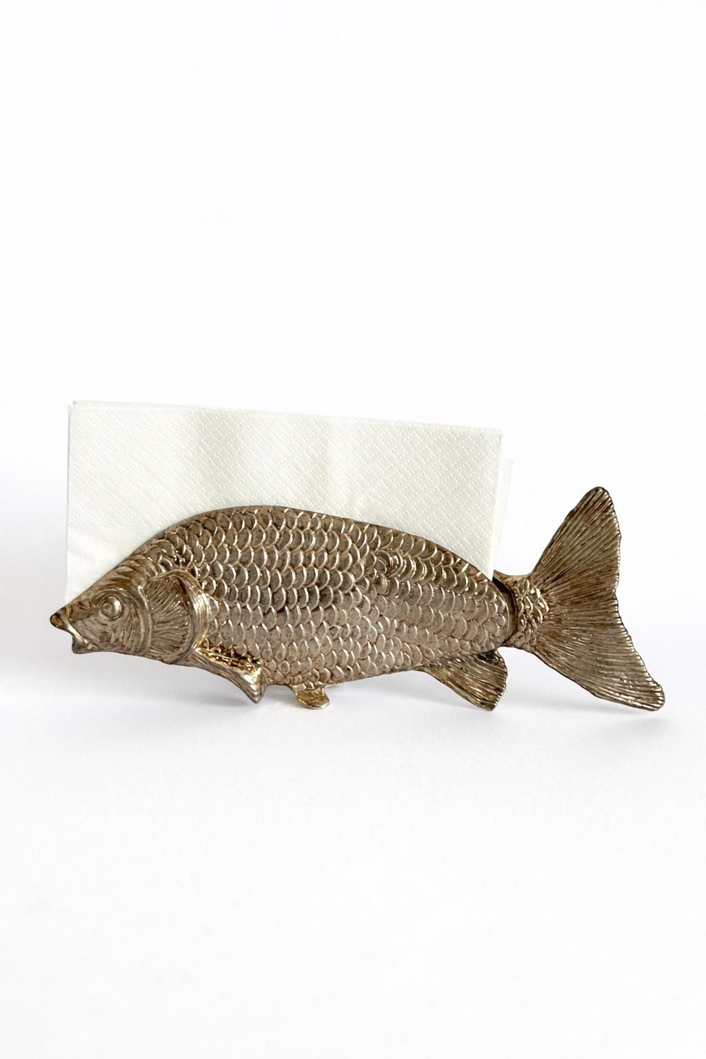 Magnifique Porte-Serviette En Métal Argenté, Design Poisson, Accessoire De Table, Décoration Élégante, Cadeau Original, Fabrication France
