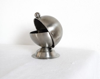 Petit Sucrier Vintage en Inox, Style Space Age, Fabrication Française, Années 70, Objet Déco, Rétro Futuriste, Accessoire Thé et Café