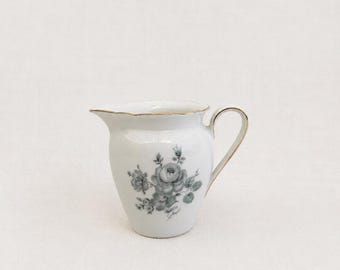 Pot à lait en porcelaine bavaroise vintage, pot à crème, tea time, crémier, décoration florale, design raffiné et élégant, intemporel