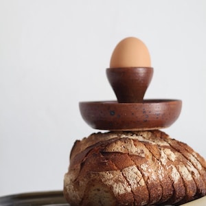 Vintage Egg Cup in Raw Stoneware, Brown Stoneware, Artisanal Stoneware, French Stoneware, Old Gift, Original Gift