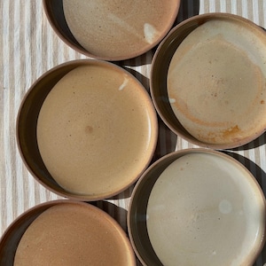 Pottery plates, Terracotta plate, Glazed stoneware, Handcrafted, French made, Antique tableware, Vintage pottery, Gift