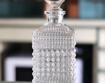 Beautiful Vintage Cut Glass Decanter, Antique Bottle, Whiskey Decanter, Table Decoration, Liquor or Water Jug, Kitchen Decor