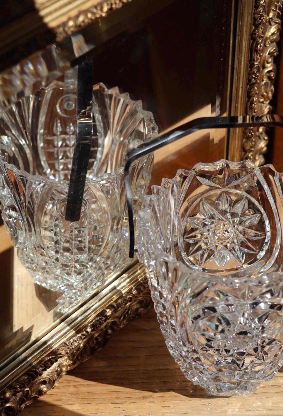 Seau à Glace Vintage En Cristal Taillé - Transparent - Occasion