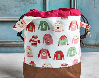 Christmas Sweaters Drawstring Bag