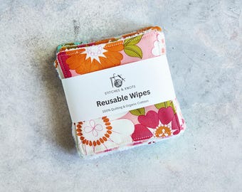 Set of 8 Reusable Facial Cleansing Pads.  Eco Friendly Soft Microfiber Fleece And Cotton. Machine Washable. Mesh Laundry Bag Included.