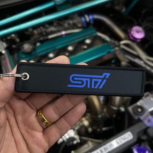 Subaru Blue STI Keytag jet tag