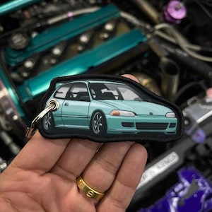Civic EG Hatch Silhouette Hatchback Key Tag jet tag