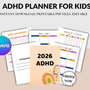 ADHD Planner for Kids Printable | Focus & Routine Organizer | Daily Schedule | Kids Task Tracker PDF