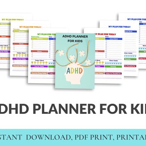 ADHD-planerare för barn | Daglig uppgifts- och vaneplanerare | Fokus- och rutinplanerare | Skol- och läxorganisatör | Utskrivbar och digital