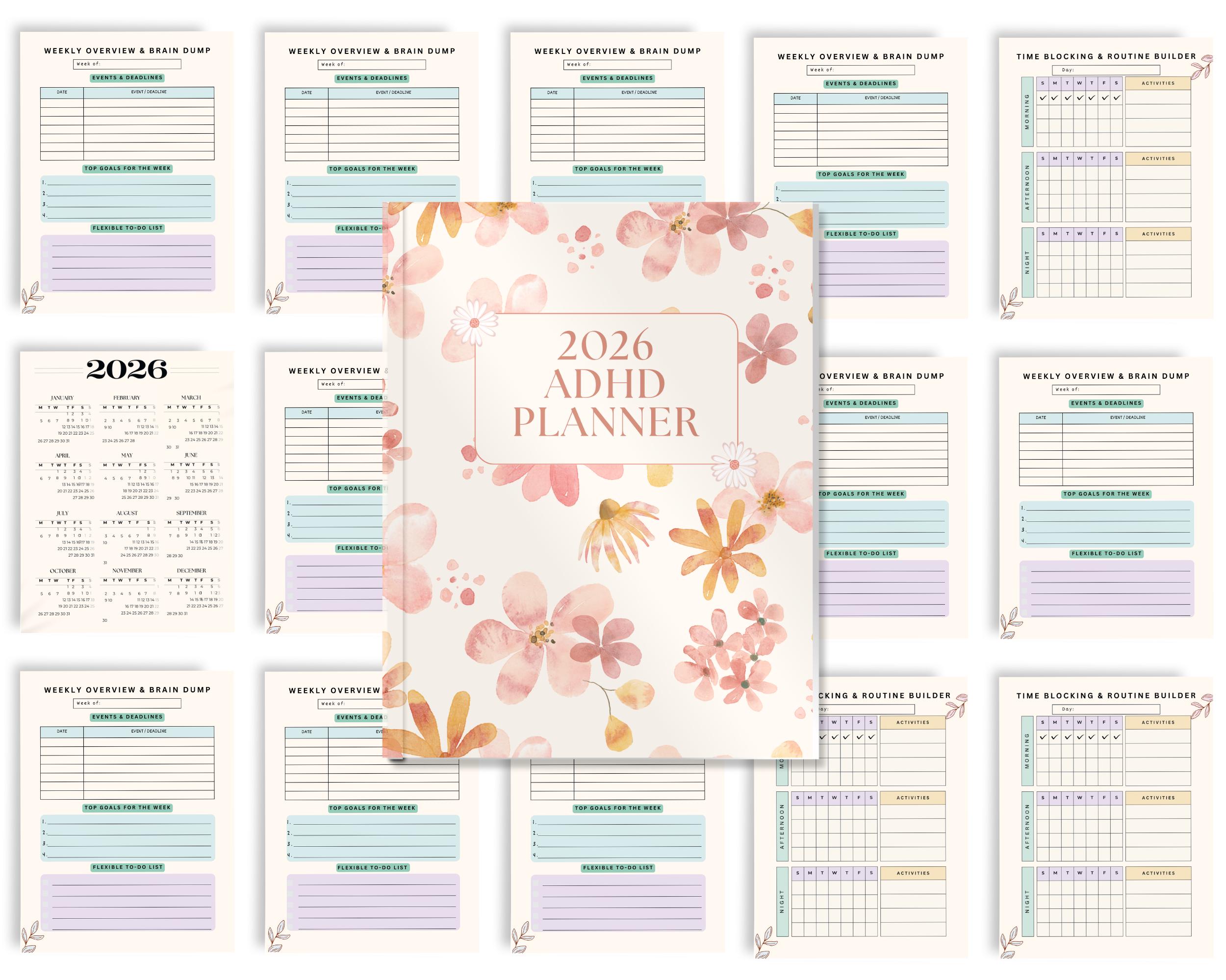 2026 ADHD Planner | Neurodivergent Focus Daily Structure (PDF Download ...