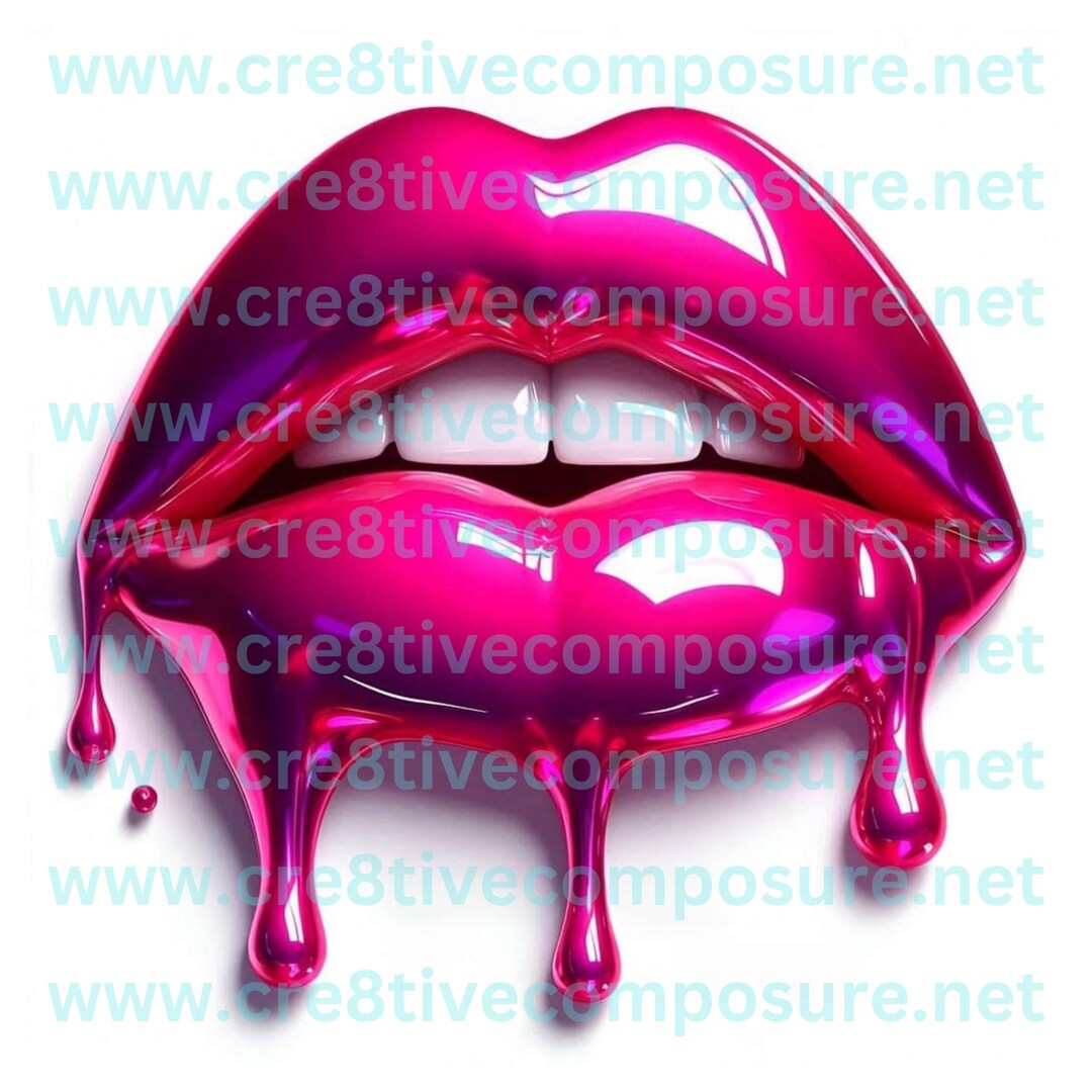 Pink Drip Lips Digital Download - Etsy
