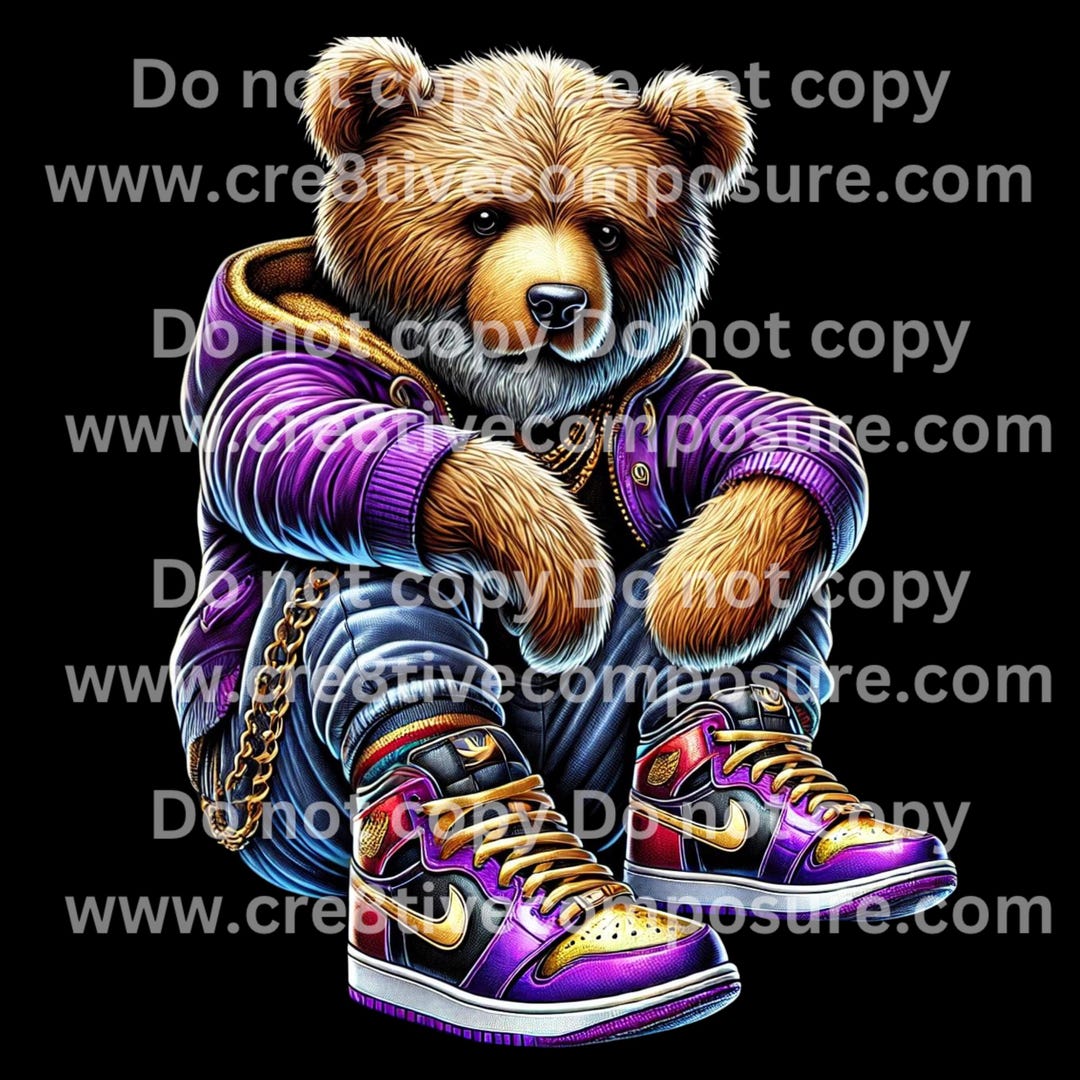 Old School Hip Hop Bear Digital Download - Etsy Canada