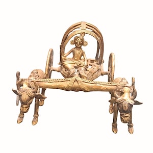 Handmade Brass Bullock Cart for Home Decor| Traditional Indian Dhokra Art Sculpture| Folk Art Bull Cart Sculpture for Home decor