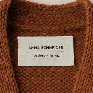 Custom Fabric Labels 6–30 pcs – Name Tags for Handmade – Natural Cotton – Minimalist – Unwashed – Personalized Sewing Labels