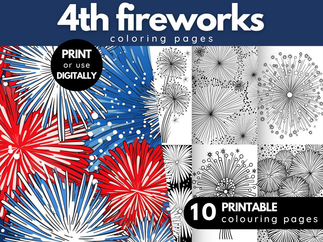 Independence Day Coloring Pages, Printable 4th July Fireworks Coloring ...