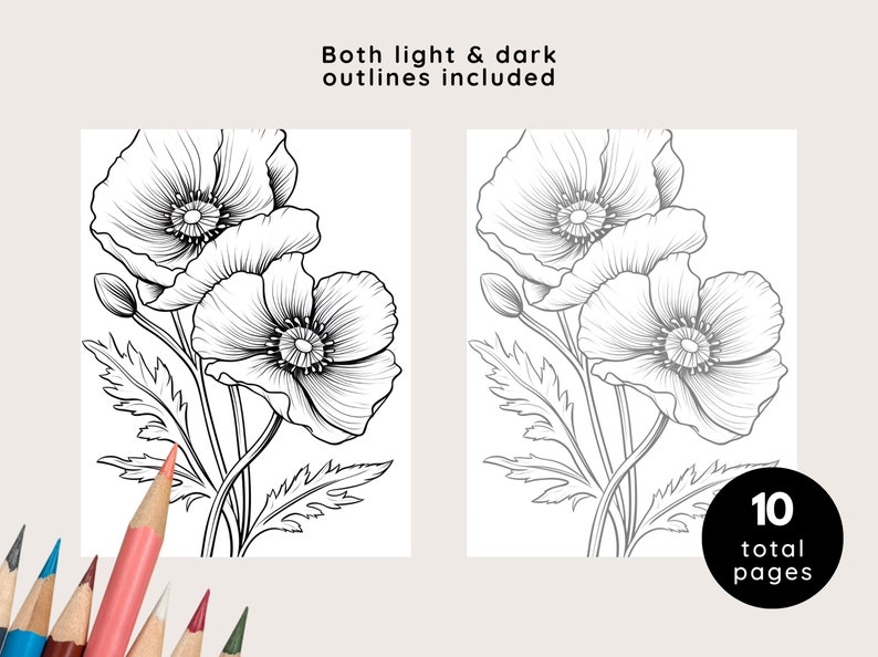 Flower Birthday Coloring Pages, August Birth Flower Coloring Book