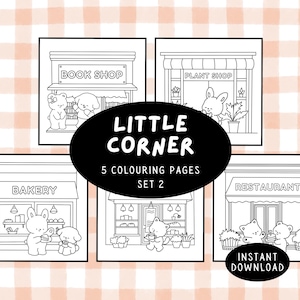Little Corner Coloring Book For Adults And Teens, Cozy Colouring Pages, Cute Fuzzy Hygge, Bold and Easy, Digital Download, Printable PDF