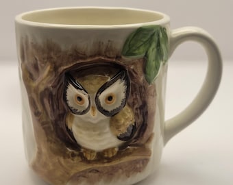 Owl Mug Handmade 70s